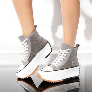 Brand new ✨ Women's High-Top rhinestone Platform Sneakers - Gray
